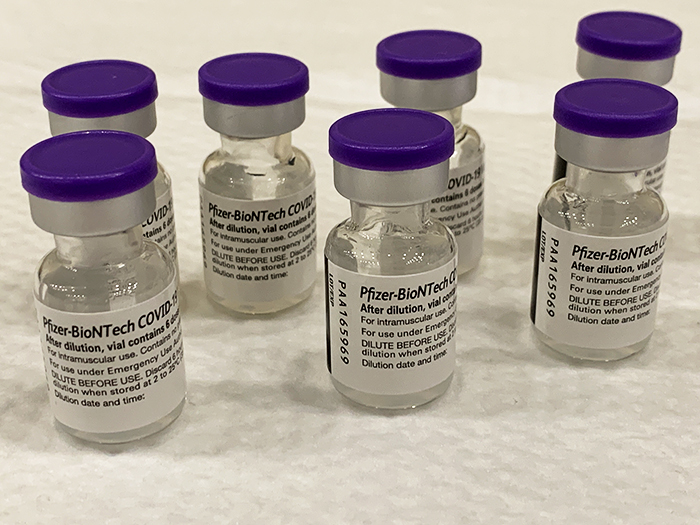 vials of Pfizer COVID vaccine